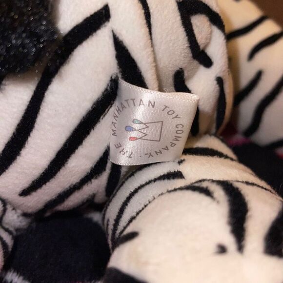 Manhattan Toy Company Huggables 15” Black and White Soft Cuddly Zoe Zebra Plush - Picture 6 of 7